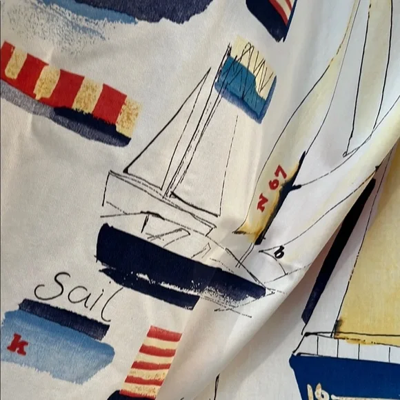 Nautical sailboat Americana boating shower curtain cotton - Picture 4 of 9